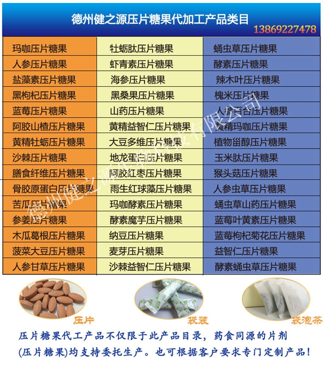 保健品代加工_瑪咖片劑貼牌OEM_德州健之源